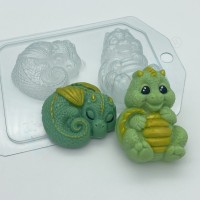 Дракон клубочком 55 мм и с полосатым пузиком 65 мм